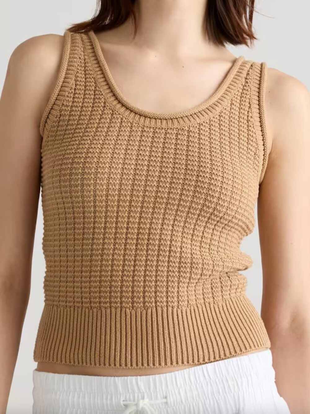Waffle Knit Sweater Vest Top